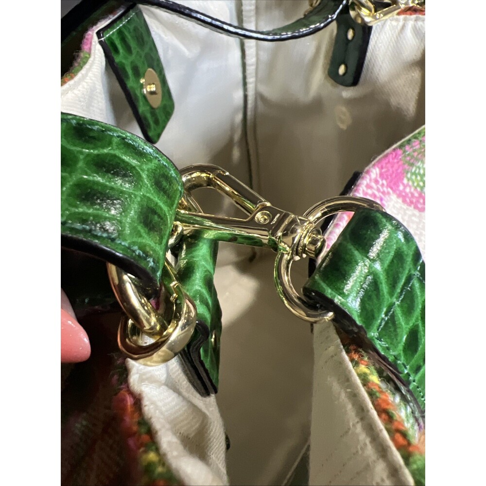 Frances Valentine June Central Park Plaid Wool Leather Embossed Purse Bag Classy - Picture 13 of 16